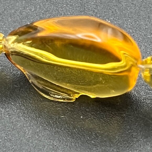 Artisan Glass Statement Necklace Opaline Foiled Beads 4" Tassel Pendant Vintage - Picture 4 of 16